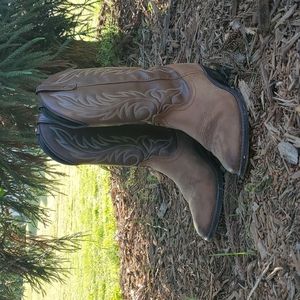 LAREDO Women's Kadi Distressed Brown Leather Western Cowgirl Boots Size 7.5M